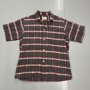 Vintage 60s Van Heusen Grey Pattern Cotton Loop Collar